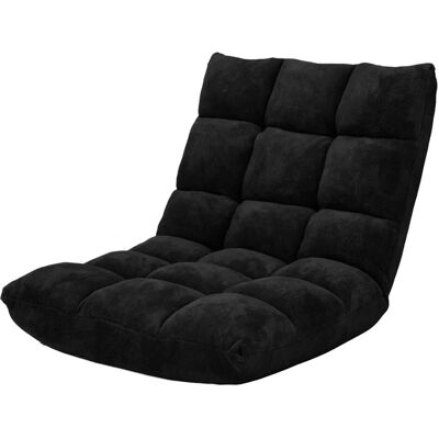 Costway Bodenstuhl mit Rückenlehne Faltbar Thaikissen Schwarz Costway Bodenstuhl mit Rückenlehne Faltbar Thaikissen Schwarz