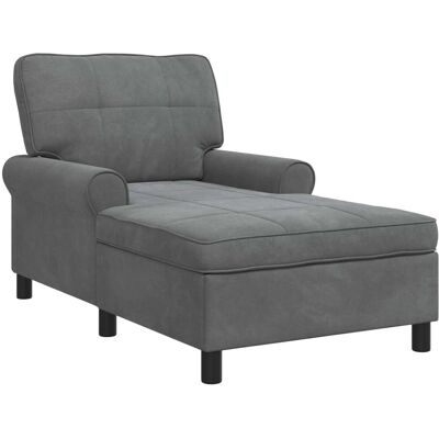 vidaXL Lounge-Liege mit Kissen Dunkelgrau 91 x 157 x 91 cm Samt 42022923 vidaXL Lounge-Liege mit Kissen Dunkelgrau 91 x 157 x 91 cm Samt 42022923