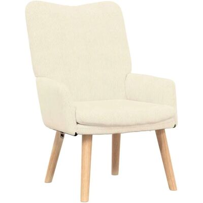 Vidaxl - Corduroy Upholstered Chair - Cream - Armchair Vidaxl - Corduroy Upholstered Chair - Cream - Armchair