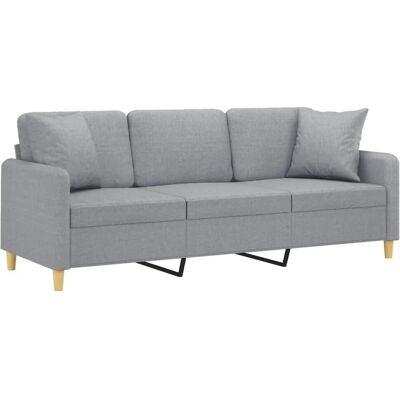 vidaXL 3-Sitzer Stoffsofa Hellgrau - Sofa vidaXL 3-Sitzer Stoffsofa Hellgrau - Sofa