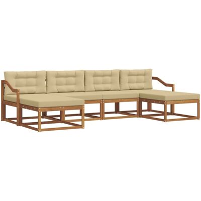 vidaXL Sofa Set mit Kissen 16-Tlg Natur und Beige 3367981 vidaXL Sofa Set mit Kissen 16-Tlg Natur und Beige 3367981