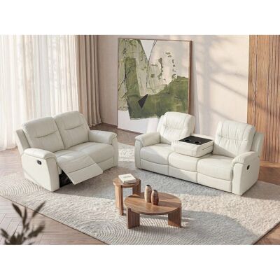 Vente-unique Couchgarnitur Evasion Elfenbeinfarben 205 cm 156 cm Vente-unique Couchgarnitur Evasion Elfenbeinfarben 205 cm 156 cm