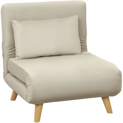 HOMCOM Schlafsessel Polyester Stahl Beige 72L x 78B x 79H cm HOMCOM Schlafsessel Polyester Stahl Beige 72L x 78B x 79H cm