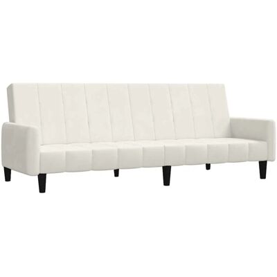 vidaXL Cremesamt-Sofagarnitur - Schlafsofa vidaXL Cremesamt-Sofagarnitur - Schlafsofa