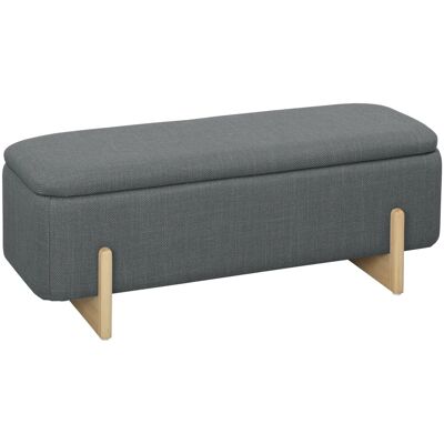 HOMCOM Sitzbank Stauraum Polsterbank Leinenoptik 111 x 44 x 44 cm Dunkelgrau HOMCOM Sitzbank Stauraum Polsterbank Leinenoptik 111 x 44 x 44 cm Dunkelgrau