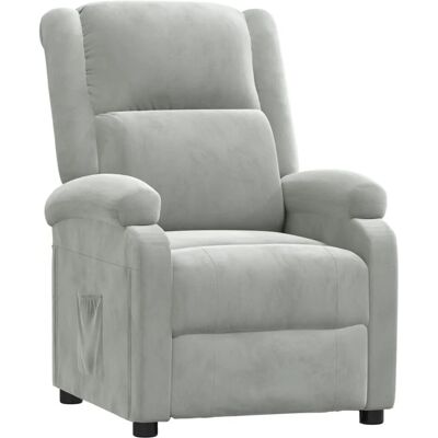 vidaXL Relaxsessel Hellgrau Samt 342399 vidaXL Relaxsessel Hellgrau Samt 342399
