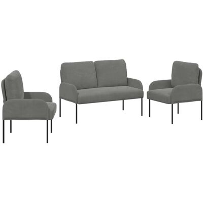 vidaXL Sofagarnituren 3 Stk Dunkelgrau 115 x 56 x 80 cm Sperrholz 3406218 vidaXL Sofagarnituren 3 Stk Dunkelgrau 115 x 56 x 80 cm Sperrholz 3406218