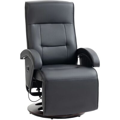 HOMCOM Relaxsessel Drehbarer mit Liegefunktion für Wohnzimmer Kunstleder Schwarz HOMCOM Relaxsessel Drehbarer mit Liegefunktion für Wohnzimmer Kunstleder Schwarz