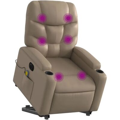 vidaXL Elektrischer Massage-Sessel Cappuccino Kunstleder - Relaxsessel mit Aufstehhilfe vidaXL Elektrischer Massage-Sessel Cappuccino Kunstleder - Relaxsessel mit Aufstehhilfe