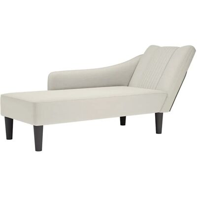 vidaXL Chaiselongue mit Rechter Armlehne Creme Samt 4009799 vidaXL Chaiselongue mit Rechter Armlehne Creme Samt 4009799
