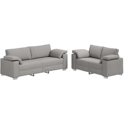 vidaXL Sofa-Set 2-Tlg Wolkengrau 219 x 77 x 82 cm Stoff 3324748 vidaXL Sofa-Set 2-Tlg Wolkengrau 219 x 77 x 82 cm Stoff 3324748