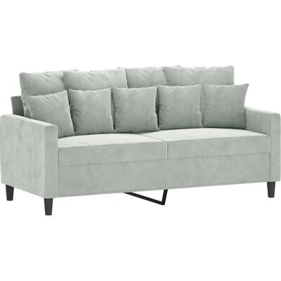 vidaXL - 2-Sitzer Hellgrauer Samtsofa - Couch vidaXL - 2-Sitzer Hellgrauer Samtsofa - Couch