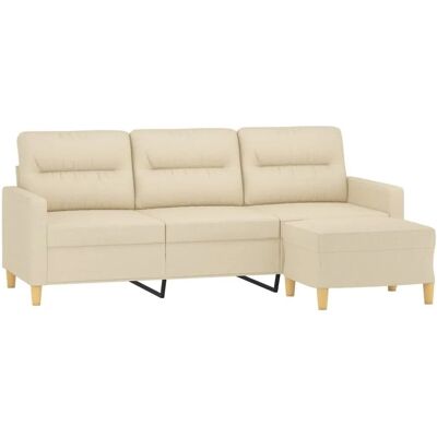vidaXL 3-Sitzer Sofa mit Fußhocker - Stoff vidaXL 3-Sitzer Sofa mit Fußhocker - Stoff