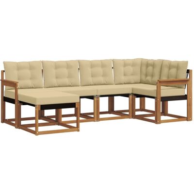 vidaXL Sofa Set mit Kissen 6-Tlg Natur und Beige 3368828 vidaXL Sofa Set mit Kissen 6-Tlg Natur und Beige 3368828