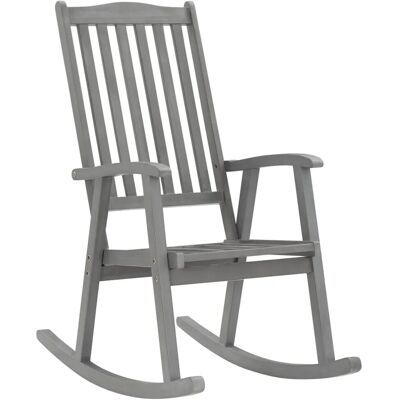 vidaXL Schaukelstuhl Grau Massivholz Akazie vidaXL Schaukelstuhl Grau Massivholz Akazie