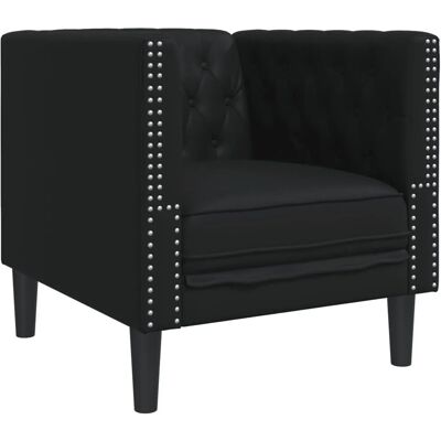 Vidaxl Chesterfield-Sessel - Schwarz Kunstleder Vidaxl Chesterfield-Sessel - Schwarz Kunstleder