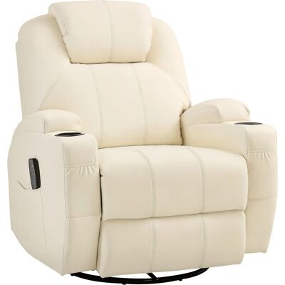 HOMCOM Relaxsessel mit Massagefunktion Elektrisch mit Federsystem Cremeweiß HOMCOM Relaxsessel mit Massagefunktion Elektrisch mit Federsystem Cremeweiß