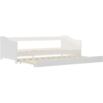 vidaXL Ausziehbares Schlafsofa Rahmen Weiß Kiefernholz 90x200cm Gäste Übernachtungsbetten vidaXL Ausziehbares Schlafsofa Rahmen Weiß Kiefernholz 90x200cm Gäste Übernachtungsbetten