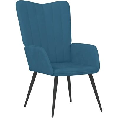 vidaXL Relaxsessel Blau Samt 327687 vidaXL Relaxsessel Blau Samt 327687