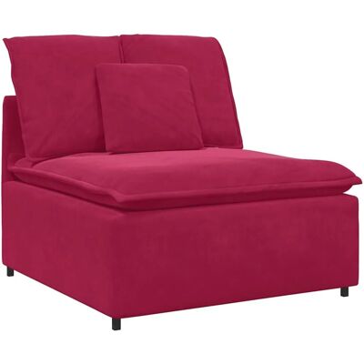 vidaXL Modulares Sofa Mittelmodul mit Kissen Weinrot 100 cm - Sofa vidaXL Modulares Sofa Mittelmodul mit Kissen Weinrot 100 cm - Sofa