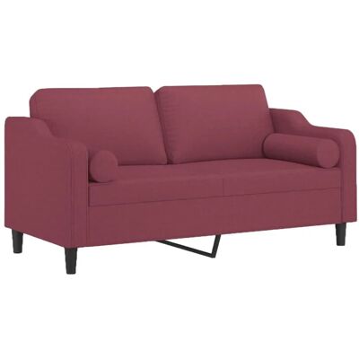 vidaXL 2-Sitzer Roter Stoffsofa mit Kissen - Sofa vidaXL 2-Sitzer Roter Stoffsofa mit Kissen - Sofa