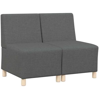 vidaXL Modulares Sofa ohne Armlehnen 2 Stk Dunkelgrau 55 x 74 x 82 cm Stoff 3399749 vidaXL Modulares Sofa ohne Armlehnen 2 Stk Dunkelgrau 55 x 74 x 82 cm Stoff 3399749