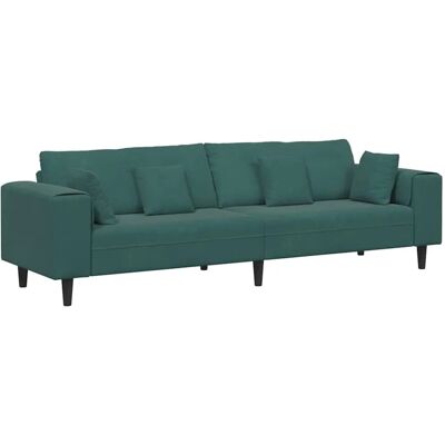 vidaXL Sofa mit Kissen Dunkelgrün 250 x 77 x 76 cm Samt 3335155 vidaXL Sofa mit Kissen Dunkelgrün 250 x 77 x 76 cm Samt 3335155