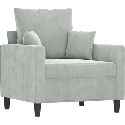 vidaXL Sessel - Hellgrau Samt - Sessel vidaXL Sessel - Hellgrau Samt - Sessel
