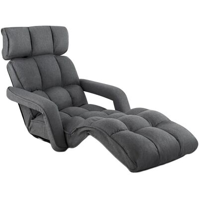 Costway Relaxliege 5-Fach Einstellbar Bodenliege Dunkelgrau Costway Relaxliege 5-Fach Einstellbar Bodenliege Dunkelgrau