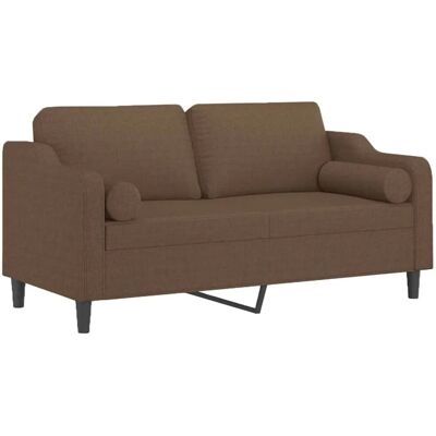 vidaXL 2-Sitzer Braune Stoffcouch mit Kissen - Sofa vidaXL 2-Sitzer Braune Stoffcouch mit Kissen - Sofa