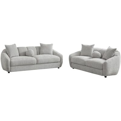 Vente-unique Couchgarnitur Hellgrau 216 cm 182 cm Vente-unique Couchgarnitur Hellgrau 216 cm 182 cm