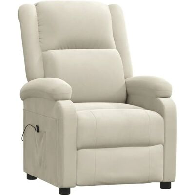 vidaXL Relaxsessel Elektrisch Creme Samt 3098402 vidaXL Relaxsessel Elektrisch Creme Samt 3098402