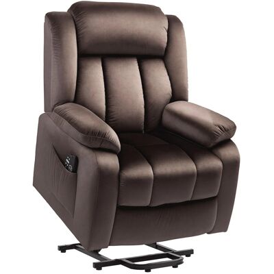 HOMCOM Fernsehsessel mit Aufstehhilfe Samt Stahl Braun 88B x 95T x 106H cm HOMCOM Fernsehsessel mit Aufstehhilfe Samt Stahl Braun 88B x 95T x 106H cm