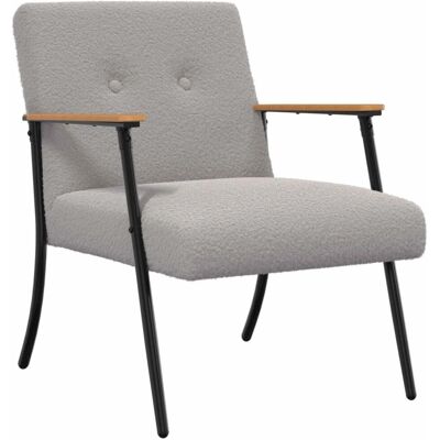 vidaXL Sessel Hellgrau 59 x 75 x 78 cm Lockiger Wollähnlicher Stoff 42017698 vidaXL Sessel Hellgrau 59 x 75 x 78 cm Lockiger Wollähnlicher Stoff 42017698