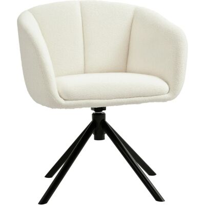 HOMCOM Sessel Polyester Metall Cremeweiß 58,5L x 59B x 78,5H cm HOMCOM Sessel Polyester Metall Cremeweiß 58,5L x 59B x 78,5H cm
