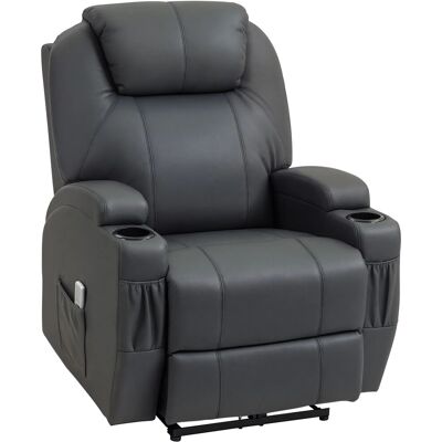 HOMCOM Relaxsessel mit Massagefunktion Elektrisch Kunstleder Dunkelgrau HOMCOM Relaxsessel mit Massagefunktion Elektrisch Kunstleder Dunkelgrau