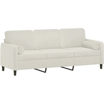 vidaXL 3-Sitzer Samt Creme Sofa - Sofa vidaXL 3-Sitzer Samt Creme Sofa - Sofa