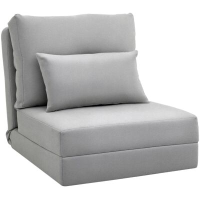 HOMCOM Bodensessel 2-in-1 Klappbett mit Verstellbarer Bodensofa Leinen Grau HOMCOM Bodensessel 2-in-1 Klappbett mit Verstellbarer Bodensofa Leinen Grau
