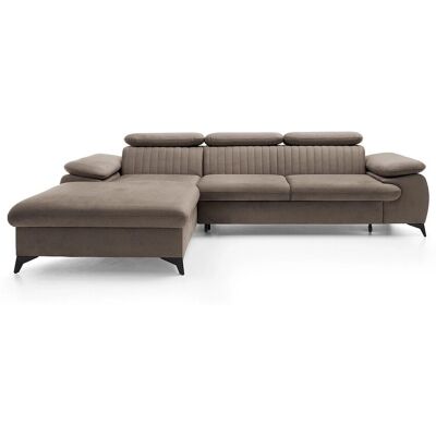 Pascal Morabito Velours Ecksofa - Grau Sand - 5 Sitze - Modernes Design Pascal Morabito Velours Ecksofa - Grau Sand - 5 Sitze - Modernes Design