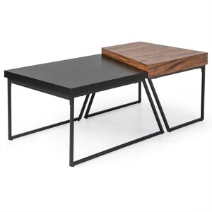 Costway Couchtisch Holz 2er Satztisch Set Industriell Beistelltisch Costway Couchtisch Holz 2er Satztisch Set Industriell Beistelltisch