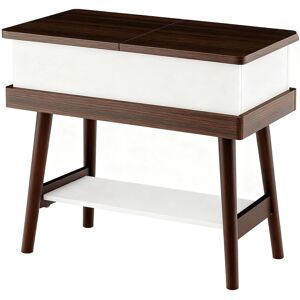 Costway Beistelltisch mit Klappbarer Tischplatte Sofatisch Dunkelbraun Costway Beistelltisch mit Klappbarer Tischplatte Sofatisch Dunkelbraun