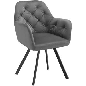 Tectake Drehbarer Samt Armlehnstuhl Lucia Gepolstert Mit Steppmuster Mit Durchgehender Lehne 58 x 58 x 87 cm Anthrazit Tectake Drehbarer Samt Armlehnstuhl Lucia Gepolstert Mit Steppmuster Mit Durchgehender Lehne 58 x 58 x 87 cm Anthrazit