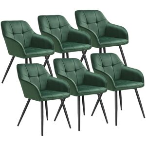 Tectake Esszimmerstuhl Marilyn Gepolstert In Samtoptik Gesteppt Durchgehende Lehne 6Er Set 62 x 58 x 82 cm Dunkelgrün Schwarz Tectake Esszimmerstuhl Marilyn Gepolstert In Samtoptik Gesteppt Durchgehende Lehne 6Er Set 62 x 58 x 82 cm Dunkelgrün Schwarz