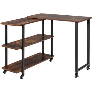 Costway L-förmiger Beistelltisch mit Rollen 360° Drehbar PC-Tisch Costway L-förmiger Beistelltisch mit Rollen 360° Drehbar PC-Tisch