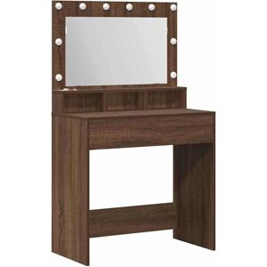 vidaXL Braune Eiche Massivholz Eiche 79 x 41 x 135 cm - Schminktisch vidaXL Braune Eiche Massivholz Eiche 79 x 41 x 135 cm - Schminktisch