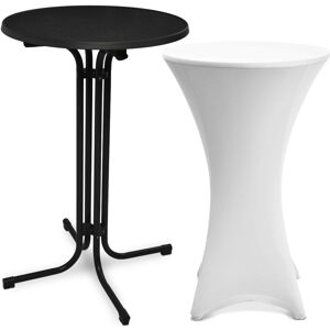 Beautissu Bellini Stehtisch Ø 70cm Schwarz mit Stella Stehtischhusse Ø 70cm Weiß Beautissu Bellini Stehtisch Ø 70cm Schwarz mit Stella Stehtischhusse Ø 70cm Weiß