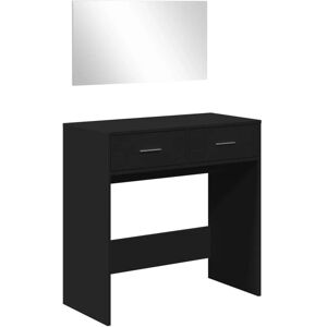 vidaXL Schminktisch mit Spiegel Schwarz 80x39x80 cm 840703 vidaXL Schminktisch mit Spiegel Schwarz 80x39x80 cm 840703