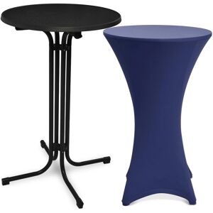 Beautissu Bellini Stehtisch Ø 70cm Schwarz mit Stella Stehtischhusse Ø 70cm Blau Beautissu Bellini Stehtisch Ø 70cm Schwarz mit Stella Stehtischhusse Ø 70cm Blau