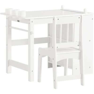SoBuy Kindertisch mit 1 Stuhl Kindersitzgruppe Maltisch für Kinder Weiß KMB60-W SoBuy Kindertisch mit 1 Stuhl Kindersitzgruppe Maltisch für Kinder Weiß KMB60-W