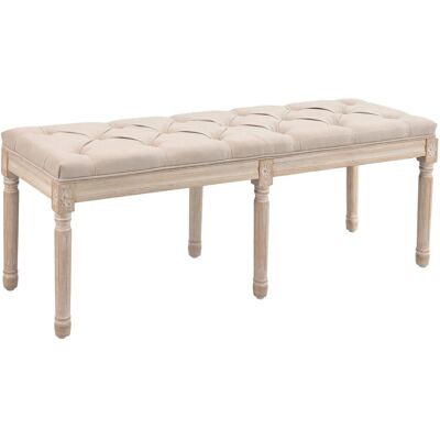 HOMCOM Sitzbank mit Knöpfen bis 120 kg Belastbar 117 x 40 x 48 cm Beige HOMCOM Sitzbank mit Knöpfen bis 120 kg Belastbar 117 x 40 x 48 cm Beige